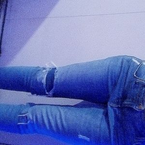 old navy power slim straight frayed ankle distressed denim jeans